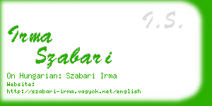 irma szabari business card